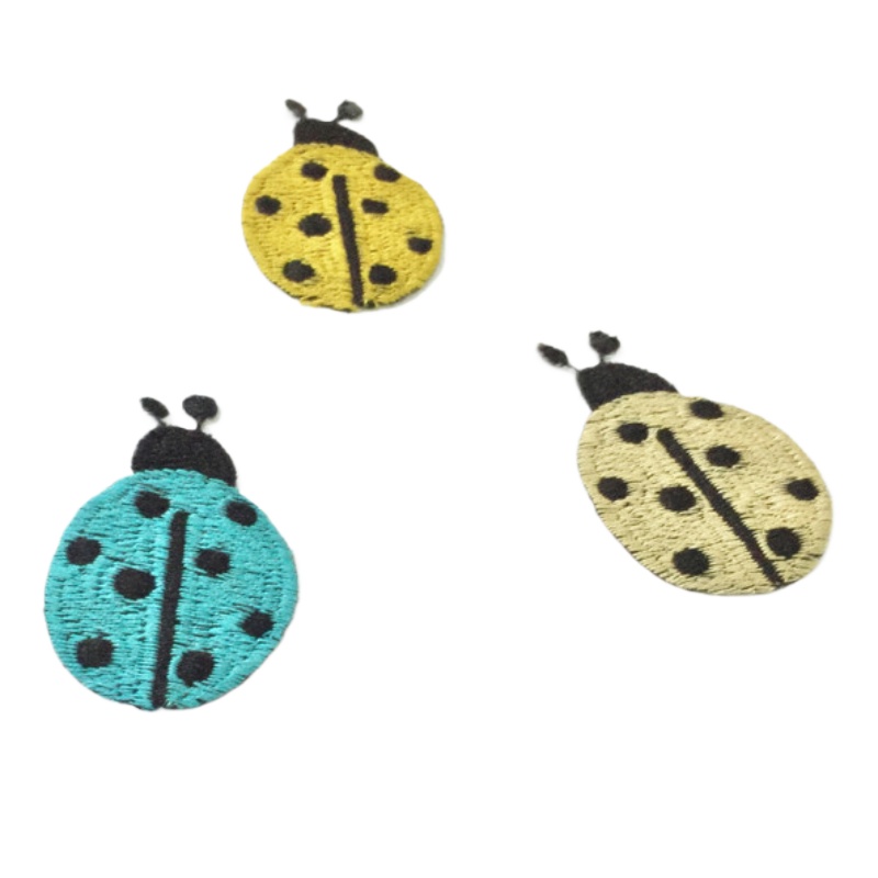 Embroidery Lady Bug - 49 unids/lote, parche bordado creativo para