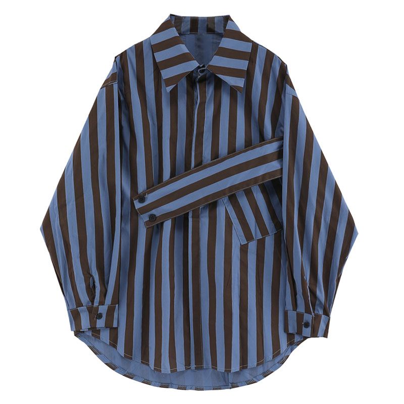 Embroidery Online - Camisa a rayas coreana con personalidad