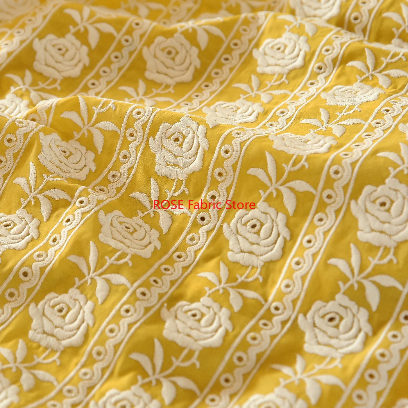 Embroidery Yellow Dress - Tela de ropa DIY hecha a