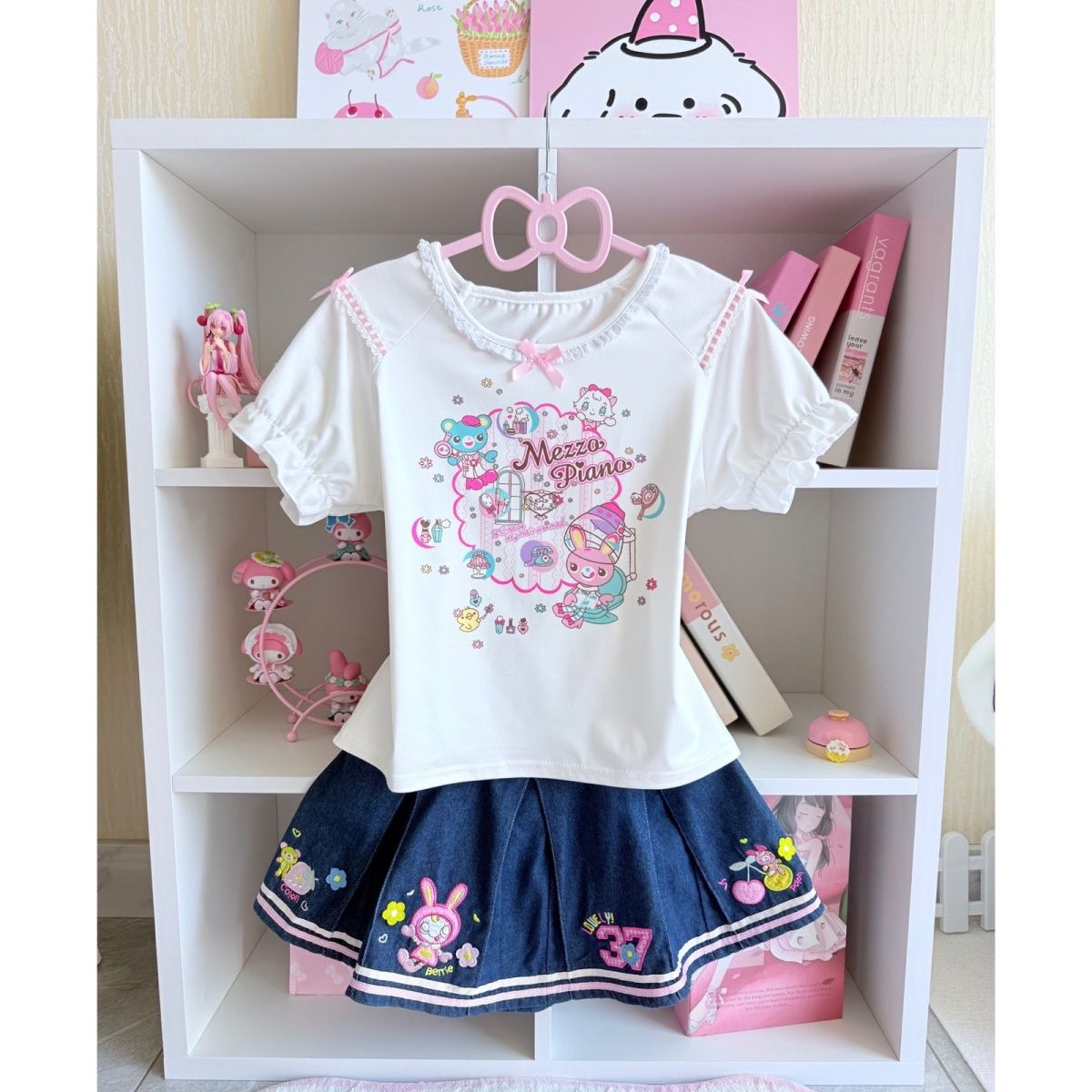 Conjuntos de falda dulce japon - Embroidery Cotton Shirt reseña y precio