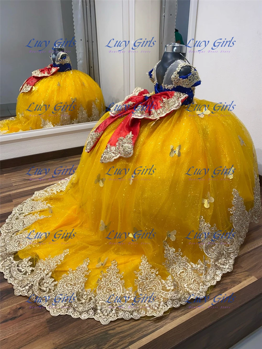 Apliques de mariposa de calida - Embroidery Yellow Dress reseña y precio