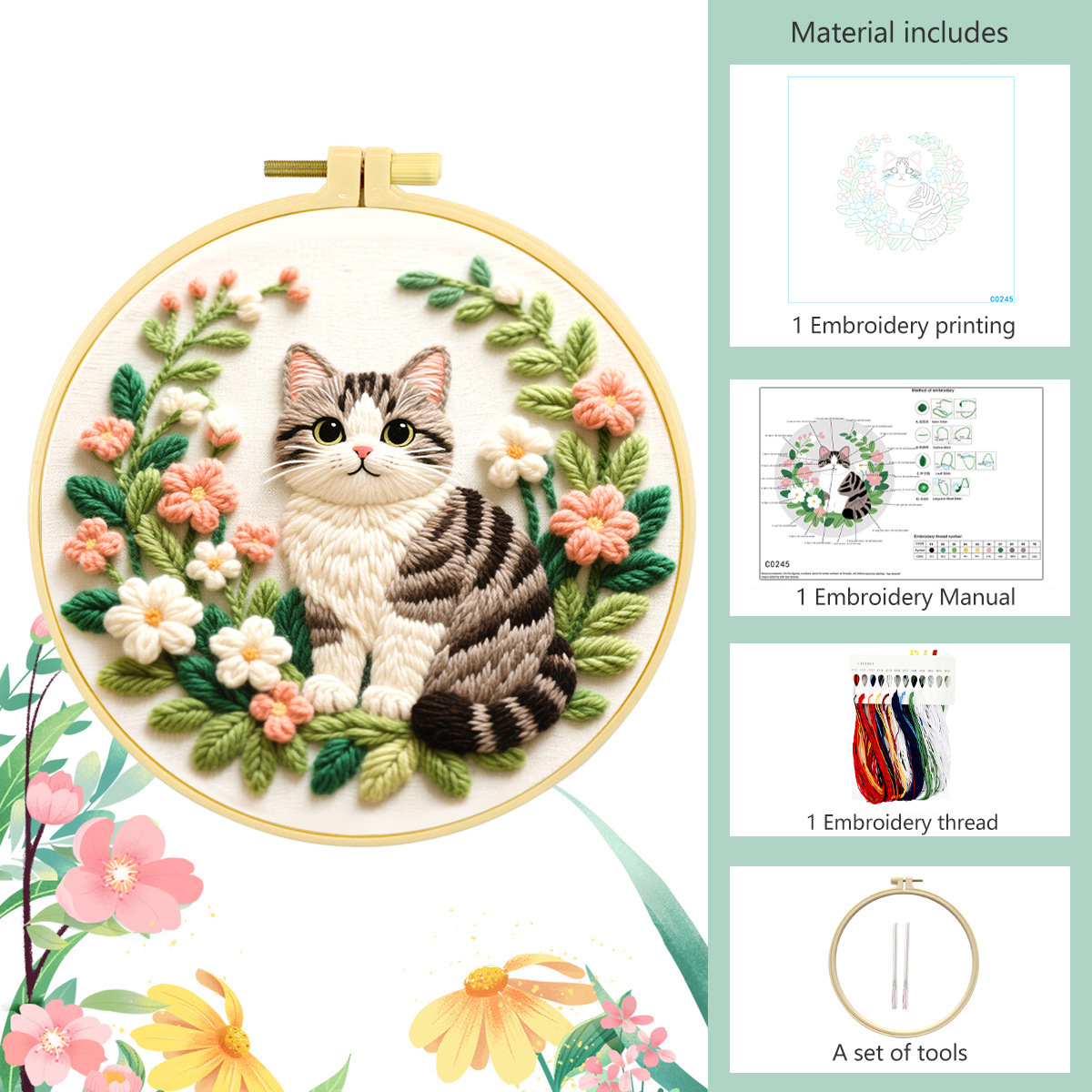 Kit de bordado a mano, con dis - Embroidery Meaning reseña y precio