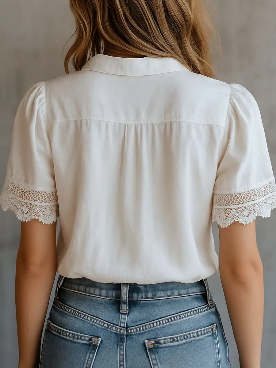 Elegantes Camisas de Mujer, Ca - Embroidery Cotton Shirt reseña y precio