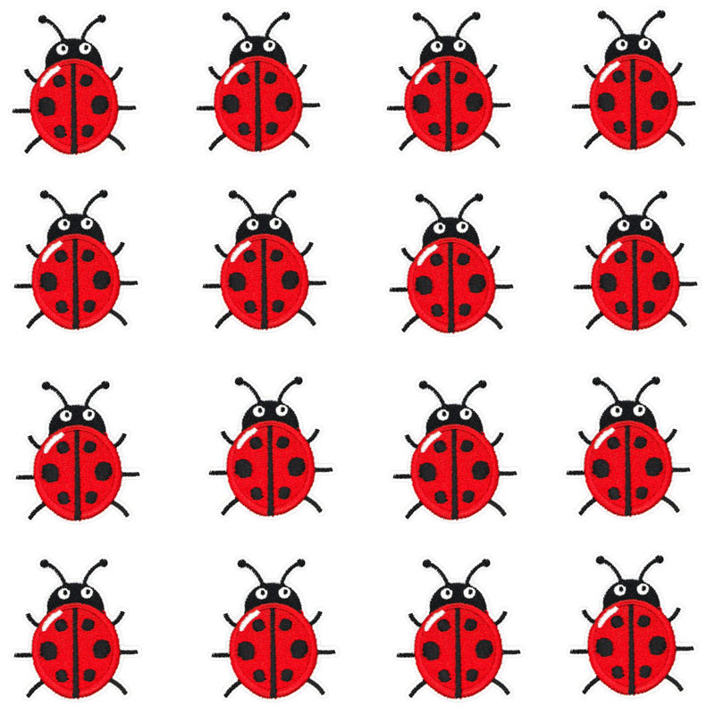 16 piezas/lote, parches de mar - Embroidery Lady Bug reseña y precio