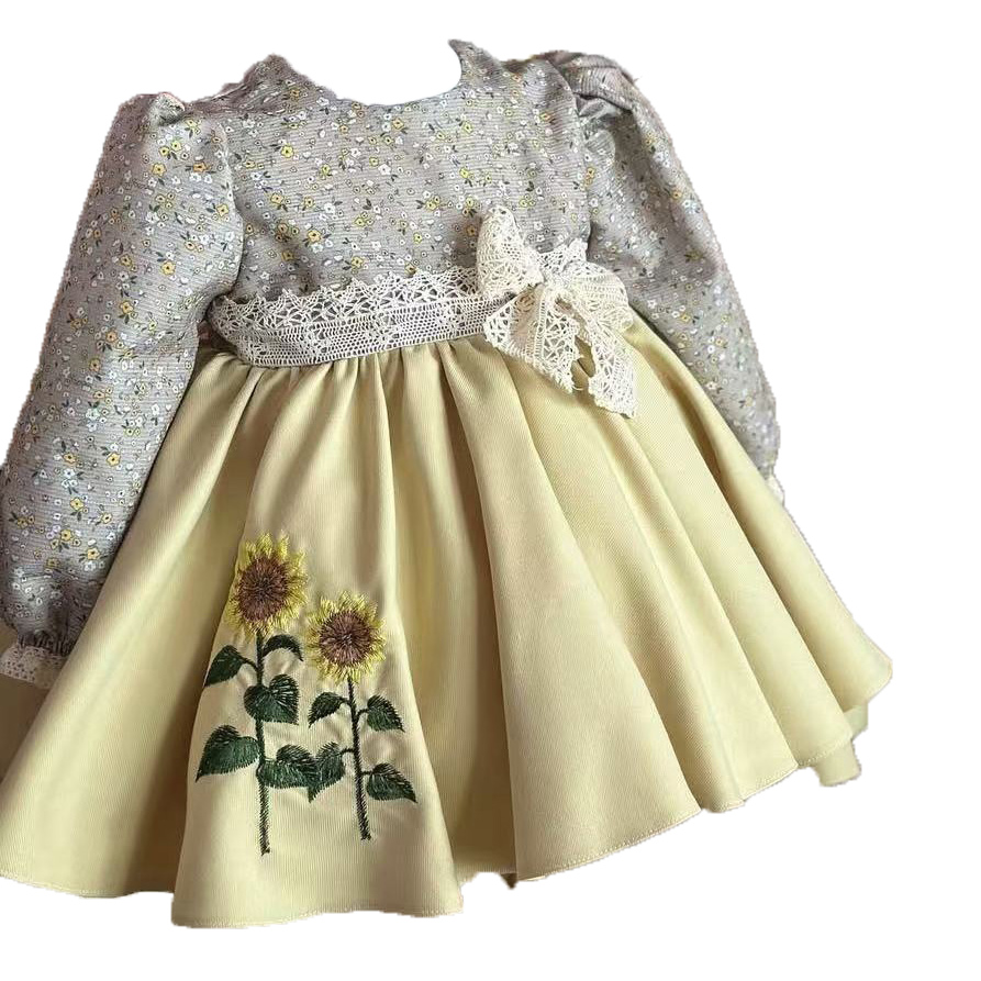 Bebé niña Primavera Verano ama - Embroidery Yellow Dress reseña y precio