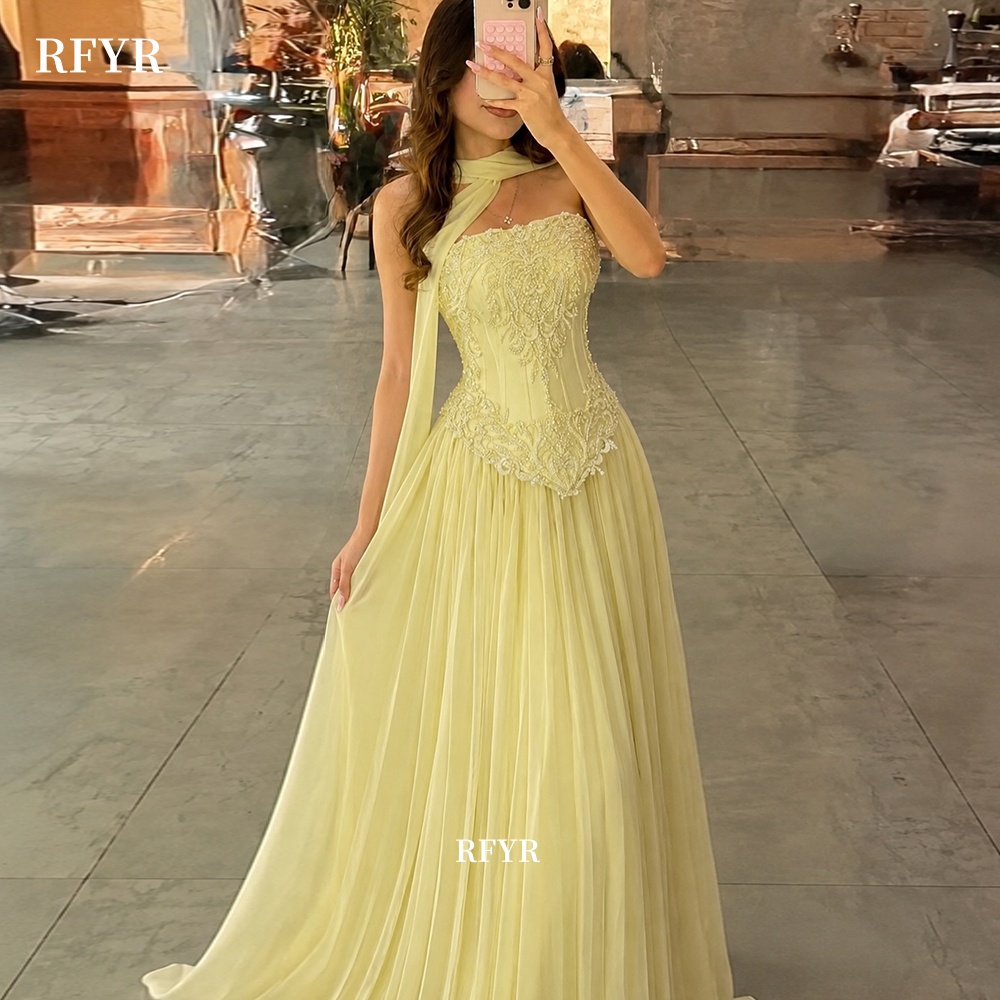 Vestido de fiesta amarillo de  - Embroidery Yellow Dress reseña y precio