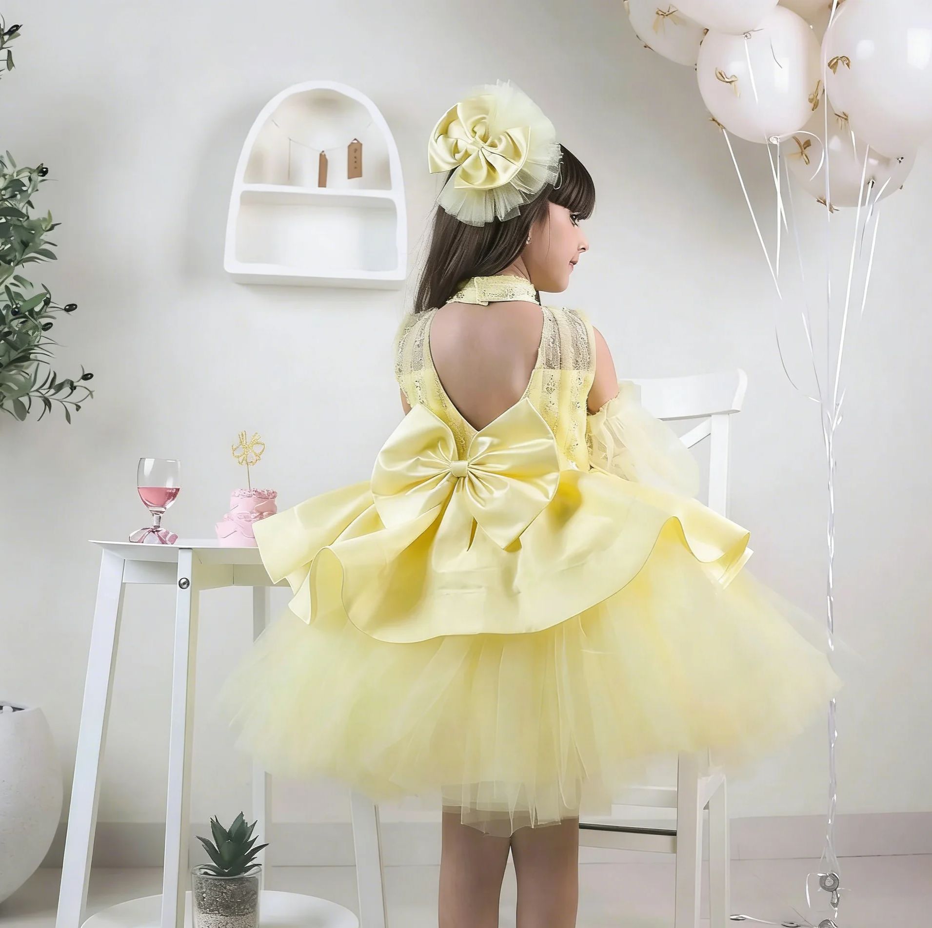 Vestidos de niña de flores ama - Embroidery Yellow Dress reseña y precio