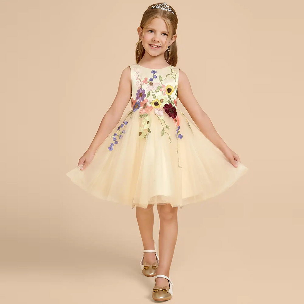Vestidos de Niña de las Flores - Embroidery Yellow Dress reseña y precio