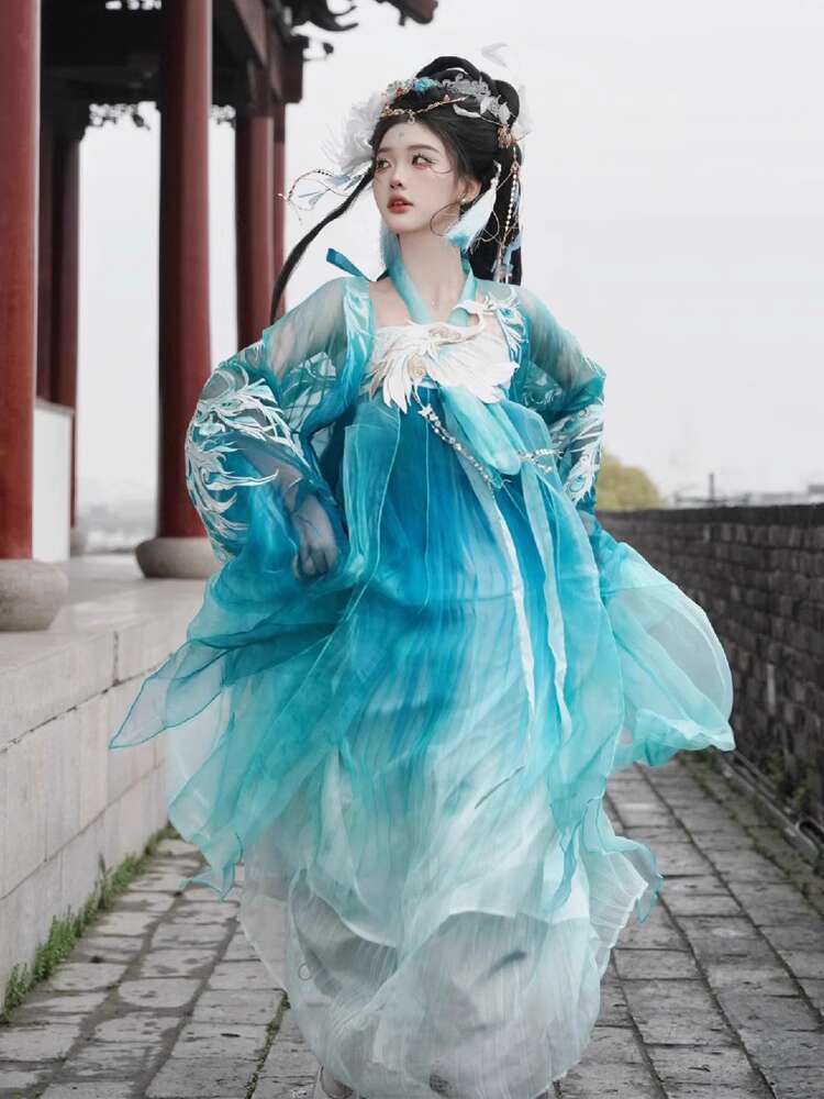 Nuevo Pavo Real Hanfu moda muj - Embroidery Cotton Shirt reseña y precio